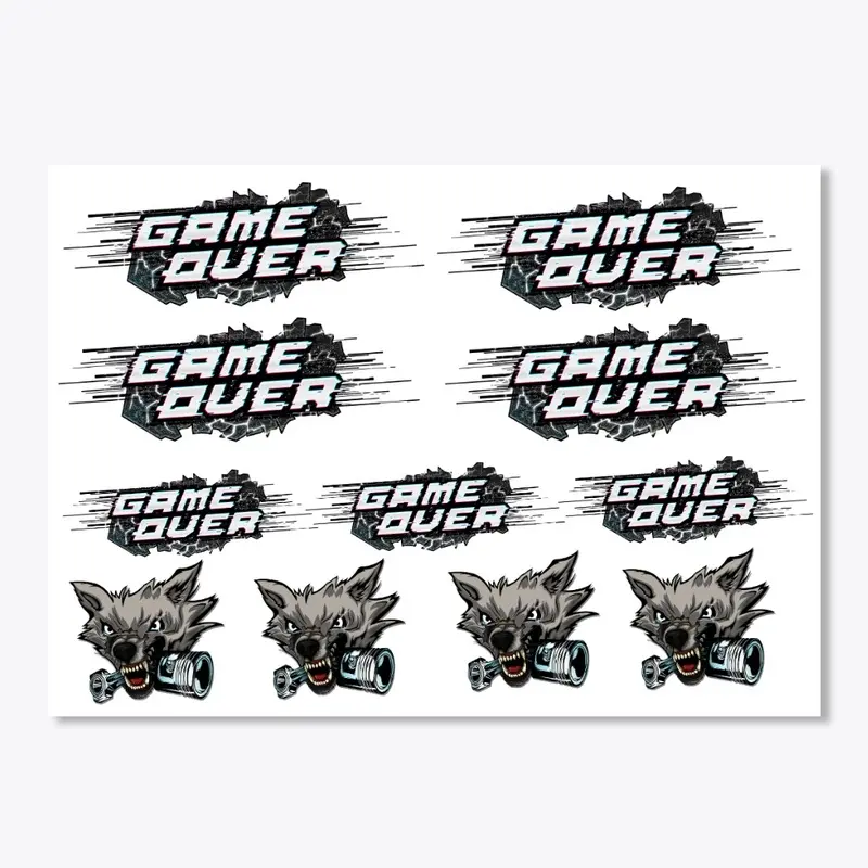 Game Over Sticker Sheet