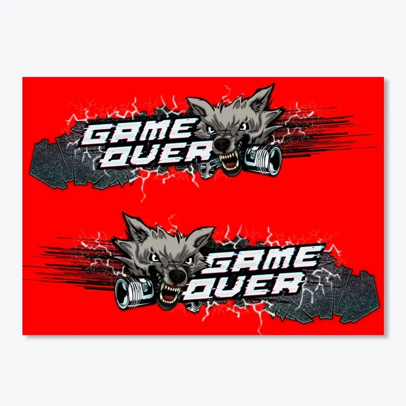 Red Game Over Sticker Sheet Large