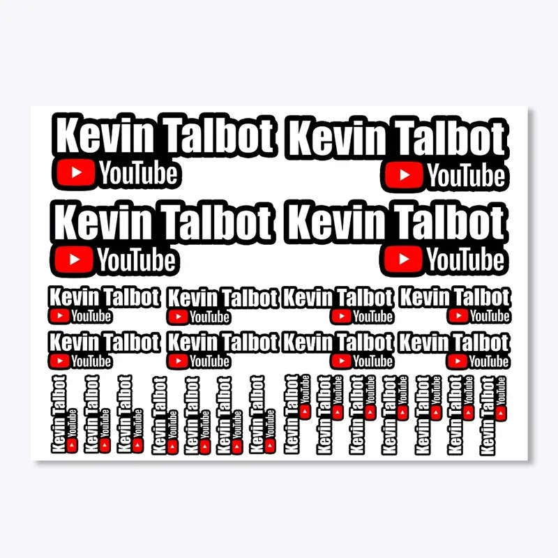 Kevin Talbot YouTube Sticker Sheet