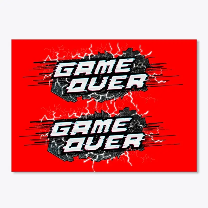 Red Game Over Sticker Sheet