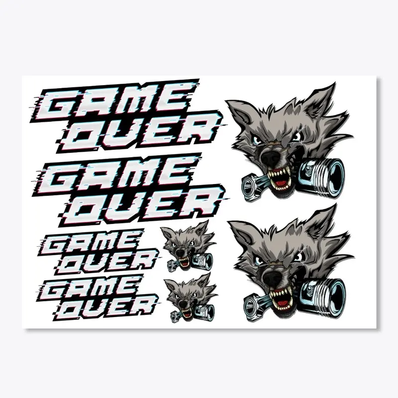 Plain Game Over Sticker Sheet